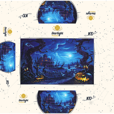 Haunted Mansion under Full Moonlight 100 Jigsaw Puzzle box 3D Modell