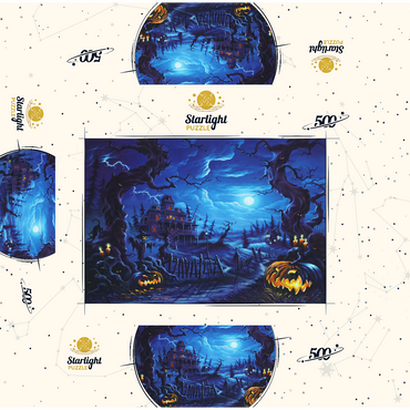 Haunted Mansion under Full Moonlight 500 Jigsaw Puzzle box 3D Modell