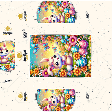 Easter Bunny with Colorful Eggs and Butterflies 500 Jigsaw Puzzle box 3D Modell