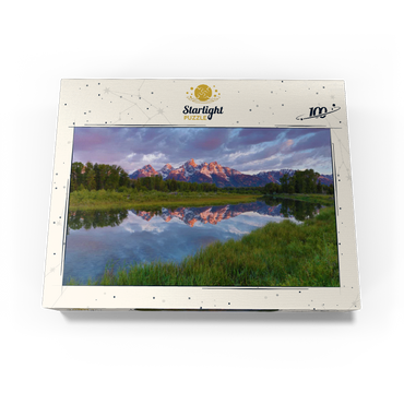 Grand Teton Mountains at Sunrise with Reflection 100 Jigsaw Puzzle box view3