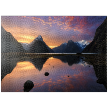 puzzleplate Milford Sound at Sunset, New Zealand 1000 Jigsaw Puzzle
