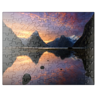 puzzleplate Milford Sound at Sunset, New Zealand 100 Jigsaw Puzzle