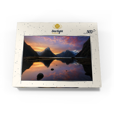 Milford Sound at Sunset, New Zealand 500 Jigsaw Puzzle box view3