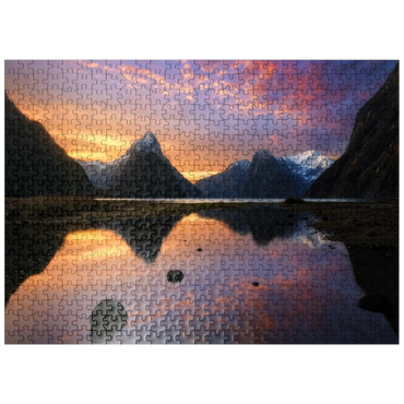 puzzleplate Milford Sound at Sunset, New Zealand 500 Jigsaw Puzzle