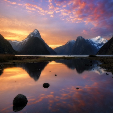 Milford Sound at Sunset, New Zealand 500 Jigsaw Puzzle 3D Modell