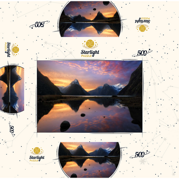 Milford Sound at Sunset, New Zealand 500 Jigsaw Puzzle box 3D Modell