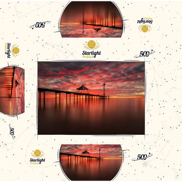 Sunset at Brighton Jetty, South Australia 500 Jigsaw Puzzle box 3D Modell