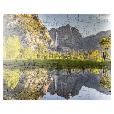 puzzleplate Yosemite Falls Reflection in Spring 100 Jigsaw Puzzle