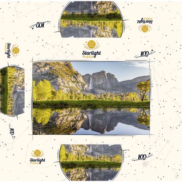 Yosemite Falls Reflection in Spring 100 Jigsaw Puzzle box 3D Modell
