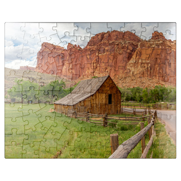puzzleplate Rustic Barn in Capitol Reef National Park 100 Jigsaw Puzzle
