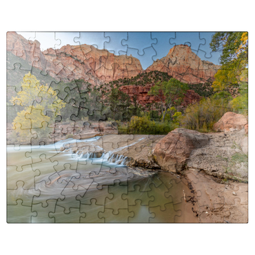 puzzleplate Virgin River Cascade in Zion National Park 100 Jigsaw Puzzle