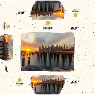 Sunset Over Manhattan Skyline from Brooklyn 1000 Jigsaw Puzzle box 3D Modell