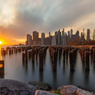 Sunset Over Manhattan Skyline from Brooklyn 500 Jigsaw Puzzle 3D Modell