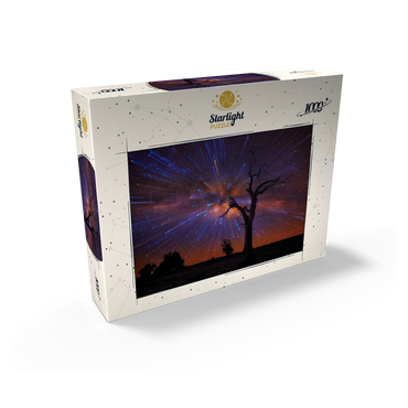 Radiant Starburst Sky over Lone Tree at Night 1000 Jigsaw Puzzle box view2