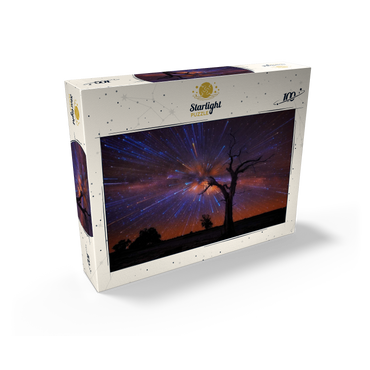Radiant Starburst Sky over Lone Tree at Night 100 Jigsaw Puzzle box view2