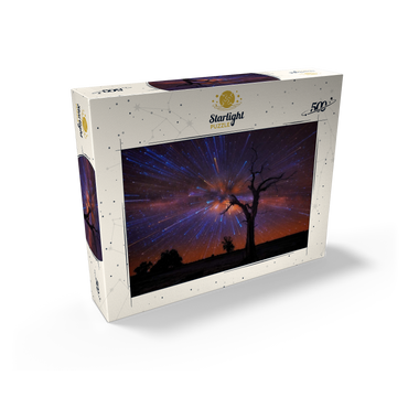 Radiant Starburst Sky over Lone Tree at Night 500 Jigsaw Puzzle box view2