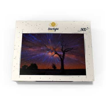 Radiant Starburst Sky over Lone Tree at Night 500 Jigsaw Puzzle box view3