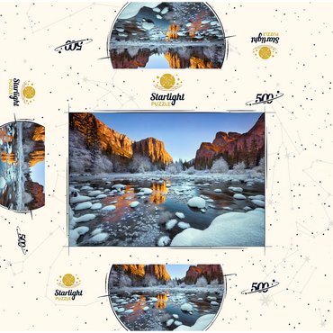 Yosemite Winter Sunrise with Snow-Covered River 500 Jigsaw Puzzle box 3D Modell