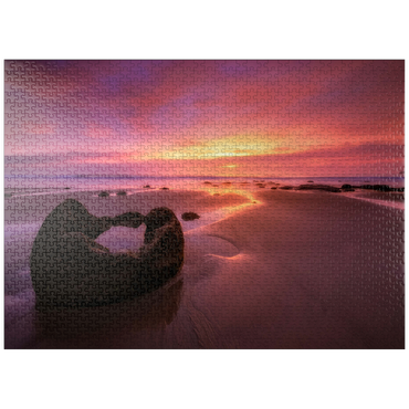 puzzleplate Moeraki Boulders at Sunrise - Coastal New Zealand Magic 1000 Jigsaw Puzzle
