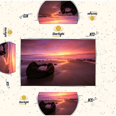 Moeraki Boulders at Sunrise - Coastal New Zealand Magic 100 Jigsaw Puzzle box 3D Modell