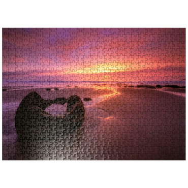puzzleplate Moeraki Boulders at Sunrise - Coastal New Zealand Magic 500 Jigsaw Puzzle