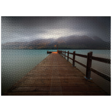 puzzleplate Glenorchy Wharf - Moody Twilight over Lake Wakatipu 1000 Jigsaw Puzzle