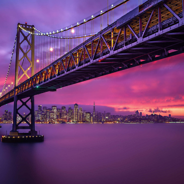San Francisco Bay Bridge at Sunset - City Lights View 1000 Jigsaw Puzzle 3D Modell