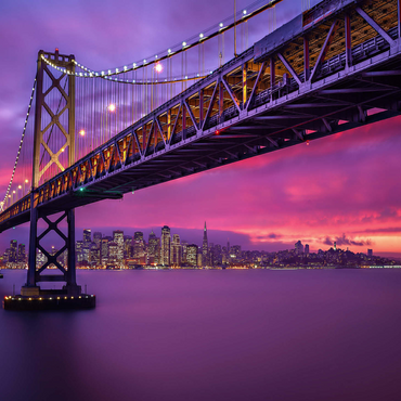 San Francisco Bay Bridge at Sunset - City Lights View 500 Jigsaw Puzzle 3D Modell