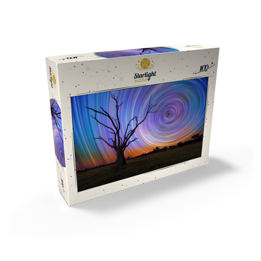 Star Trails Over Lone Tree - Cosmic Night Sky 100 Jigsaw Puzzle box view2