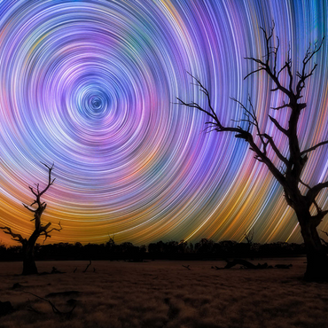 Outback Star Trails - Night Sky over Australian Wilderness 1000 Jigsaw Puzzle 3D Modell