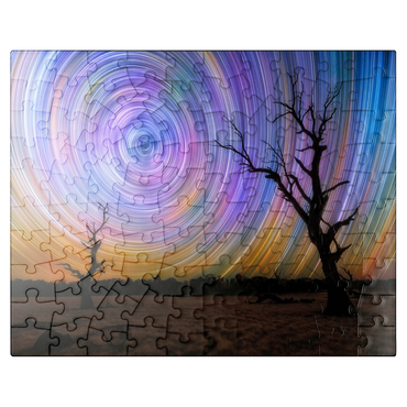 puzzleplate Outback Star Trails - Night Sky over Australian Wilderness 100 Jigsaw Puzzle