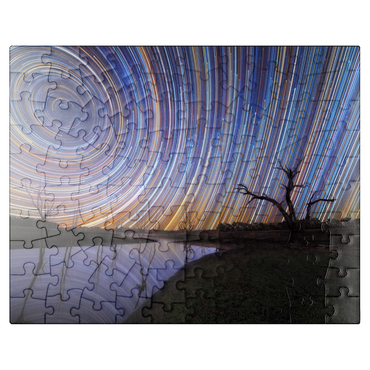 puzzleplate Australian Star Trails Over Reflected Landscape 100 Jigsaw Puzzle