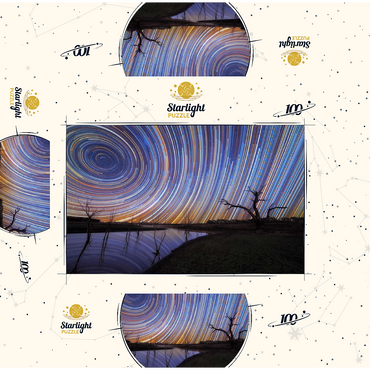 Australian Star Trails Over Reflected Landscape 100 Jigsaw Puzzle box 3D Modell