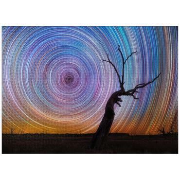 puzzleplate Vibrant Star Trails Over Australian Outback Tree 1000 Jigsaw Puzzle
