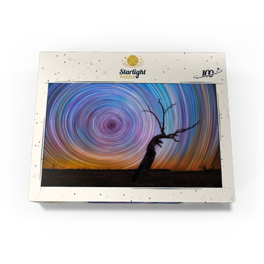 Vibrant Star Trails Over Australian Outback Tree 100 Jigsaw Puzzle box view3