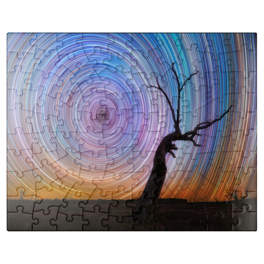 puzzleplate Vibrant Star Trails Over Australian Outback Tree 100 Jigsaw Puzzle