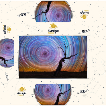 Vibrant Star Trails Over Australian Outback Tree 100 Jigsaw Puzzle box 3D Modell