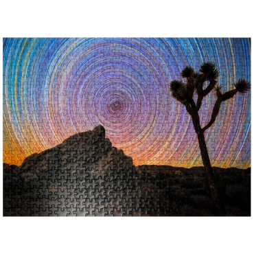 puzzleplate Joshua Tree Under Spiral Star Trails 500 Jigsaw Puzzle