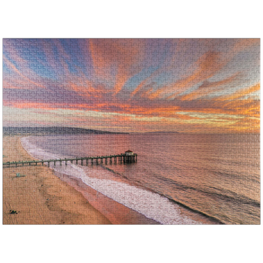 puzzleplate Manhattan Beach Pier Sunset Glow California 1000 Jigsaw Puzzle