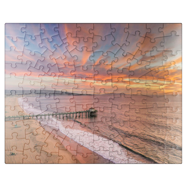puzzleplate Manhattan Beach Pier Sunset Glow California 100 Jigsaw Puzzle