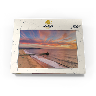 Manhattan Beach Pier Sunset Glow California 500 Jigsaw Puzzle box view3
