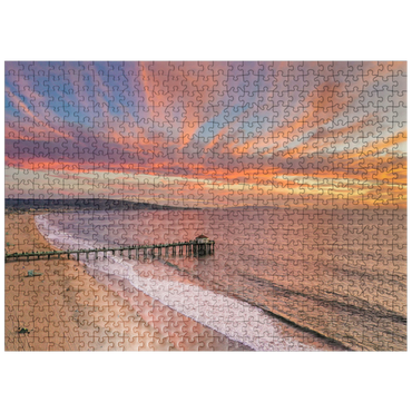 puzzleplate Manhattan Beach Pier Sunset Glow California 500 Jigsaw Puzzle
