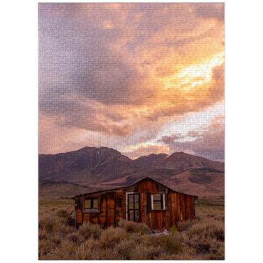 puzzleplate Rustic Cabin Ruin in Eastern Sierra Sunset 1000 Jigsaw Puzzle
