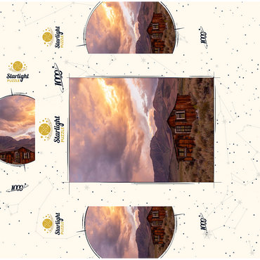 Rustic Cabin Ruin in Eastern Sierra Sunset 1000 Jigsaw Puzzle box 3D Modell