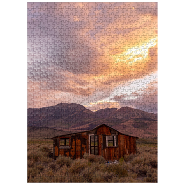 puzzleplate Rustic Cabin Ruin in Eastern Sierra Sunset 500 Jigsaw Puzzle