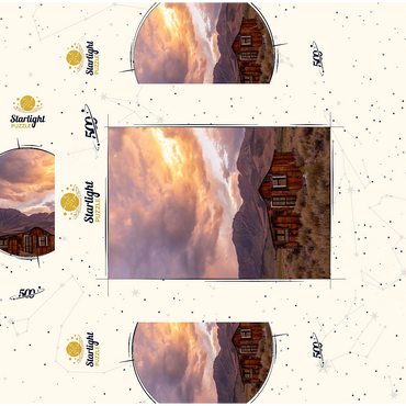Rustic Cabin Ruin in Eastern Sierra Sunset 500 Jigsaw Puzzle box 3D Modell
