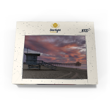 Manhattan Beach Pier with Lifeguard Tower at Sunset 1000 Jigsaw Puzzle box view3