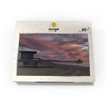 Manhattan Beach Pier with Lifeguard Tower at Sunset 100 Jigsaw Puzzle box view3