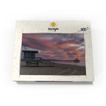 Manhattan Beach Pier with Lifeguard Tower at Sunset 500 Jigsaw Puzzle box view3