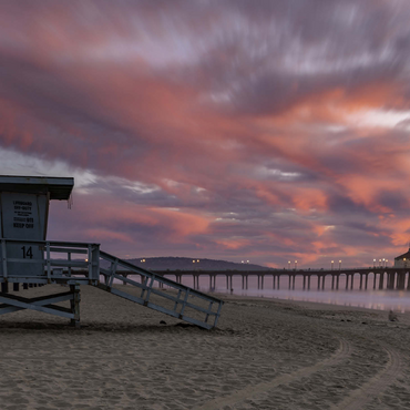 Manhattan Beach Pier with Lifeguard Tower at Sunset 500 Jigsaw Puzzle 3D Modell